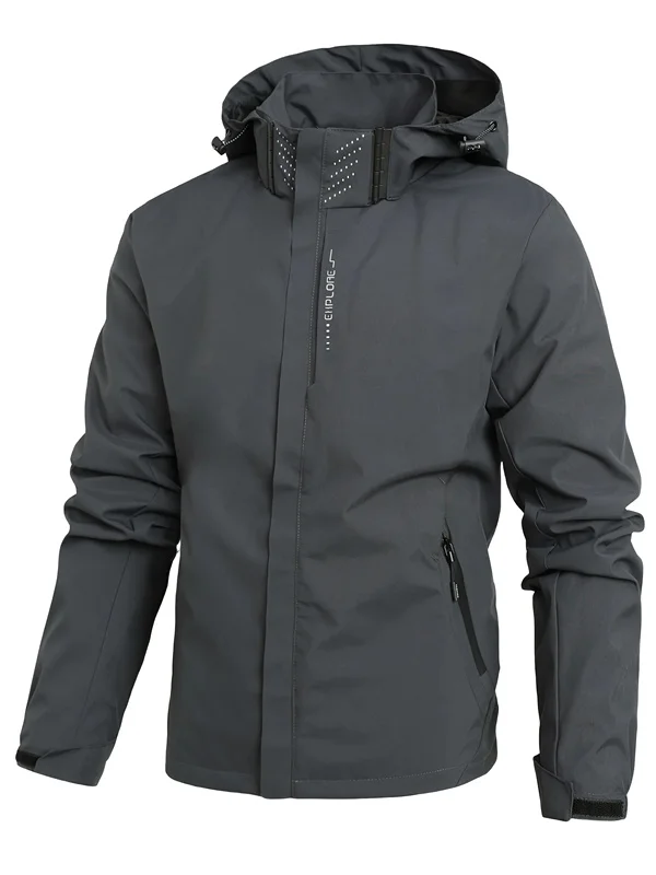 TK Chaqueta Impermeable Para Hombres Ligera Con Capucha Para Senderismo Y Escalada Resistente Al Viento Ropa Exterior De Otoño