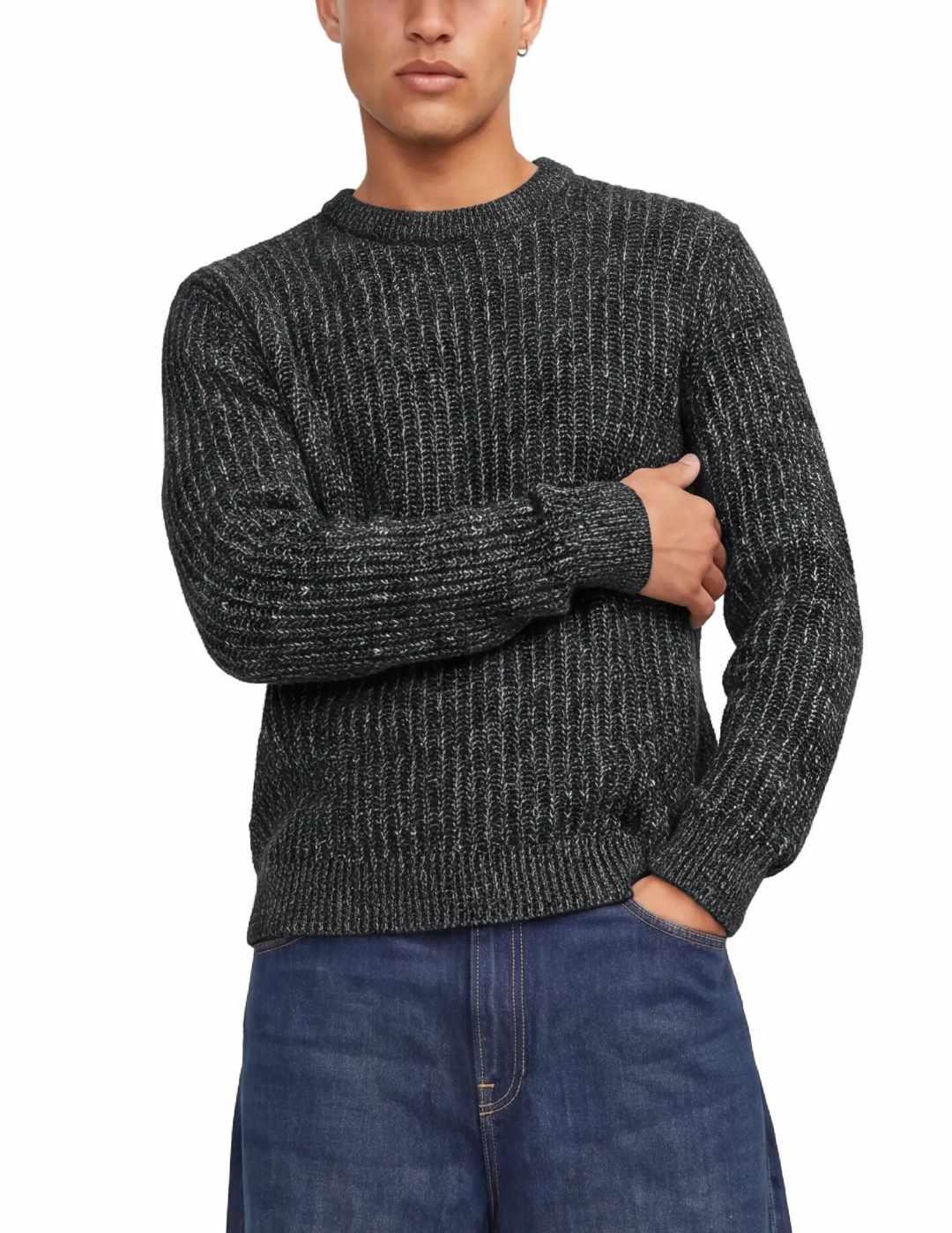 Jersey Jack&Jones Jaxon marino punto grueso de hombre