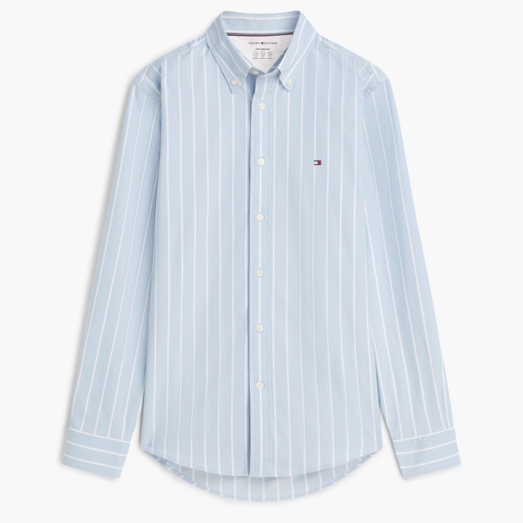 Camisas Hombre Marca Tommy Hilfiger Modelo Mw0mw43430 Performance Poplin Strip