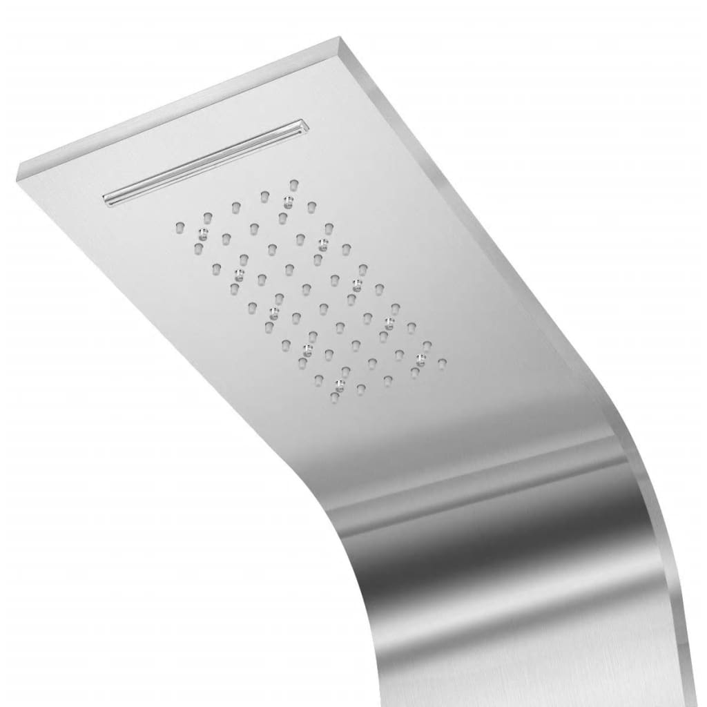 vidaXL Sistema de panel de ducha acero inoxidable curvo