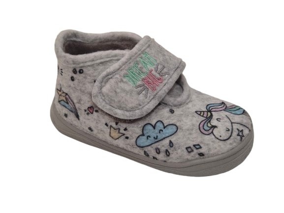 Zapy - Zapatillas de casa barefoot para niñas AK314060, diseño minimalista y flexible para desarrollo natural del pie, ideales para uso diario en interior, color gris