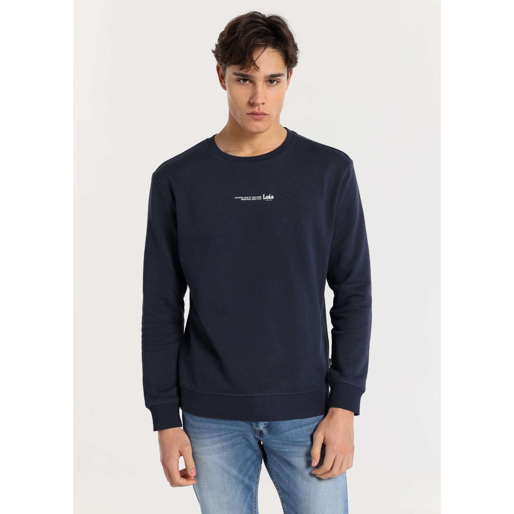 LOIS JEANS - Sudadera basica cuello caja con texto impreso en el pecho
