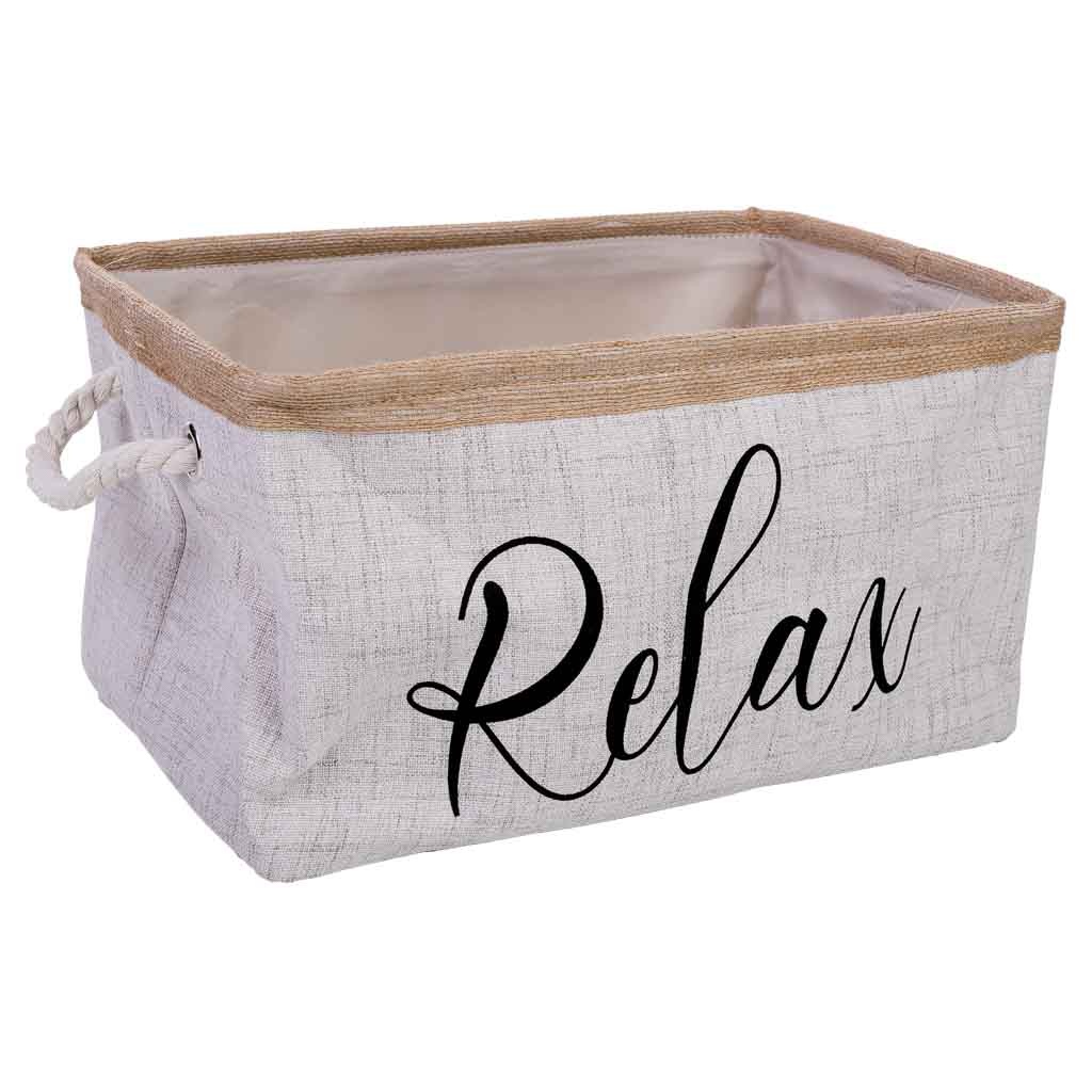 Wonderlust Deco - Cesto de almacenamiento de tela 36x24x20 Blanco 36x24x20h cm