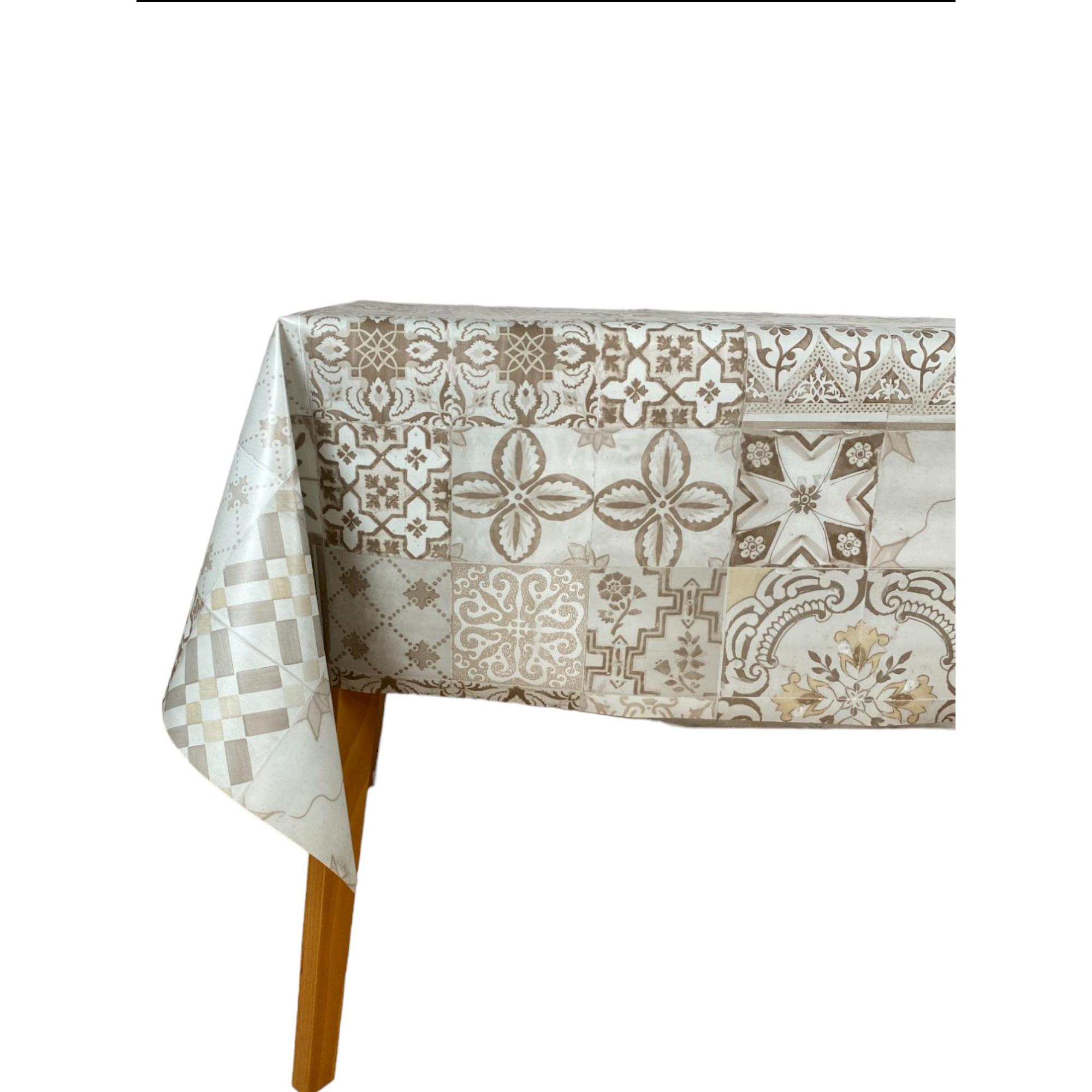Mantel Hulehule Tex - Hule Estampado Baldosas Mosaico Hidráulico, Impermeable, PVC, Resistente a Manchas - PIASTRELA