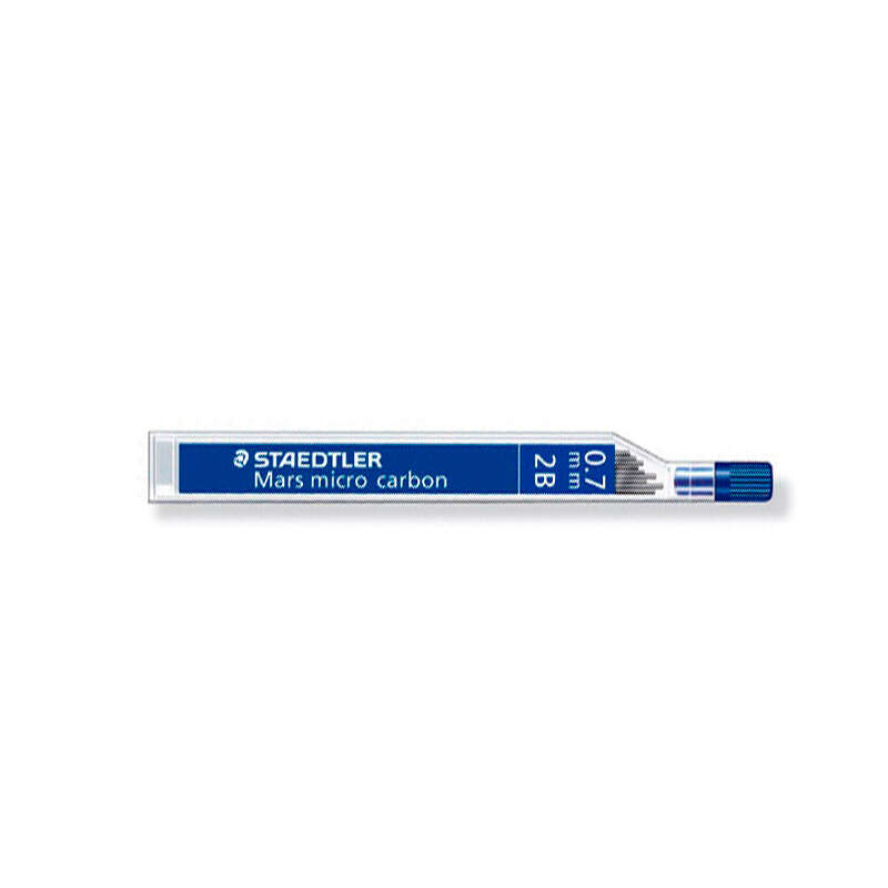 Staedtler mars micro carbon 250 tubo de 12 minas de grafito - dureza 2b - trazo 0.7mm - alta resistencia (12 uds)