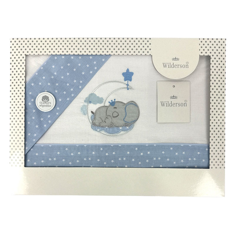 RUFINO DÍAZ Juego Sábanas Cuna 3 Piezas Algodón Elefante - Tacto extra suave para no dañar la piel sensible del bebé - Para una sensación acogedora y de confort