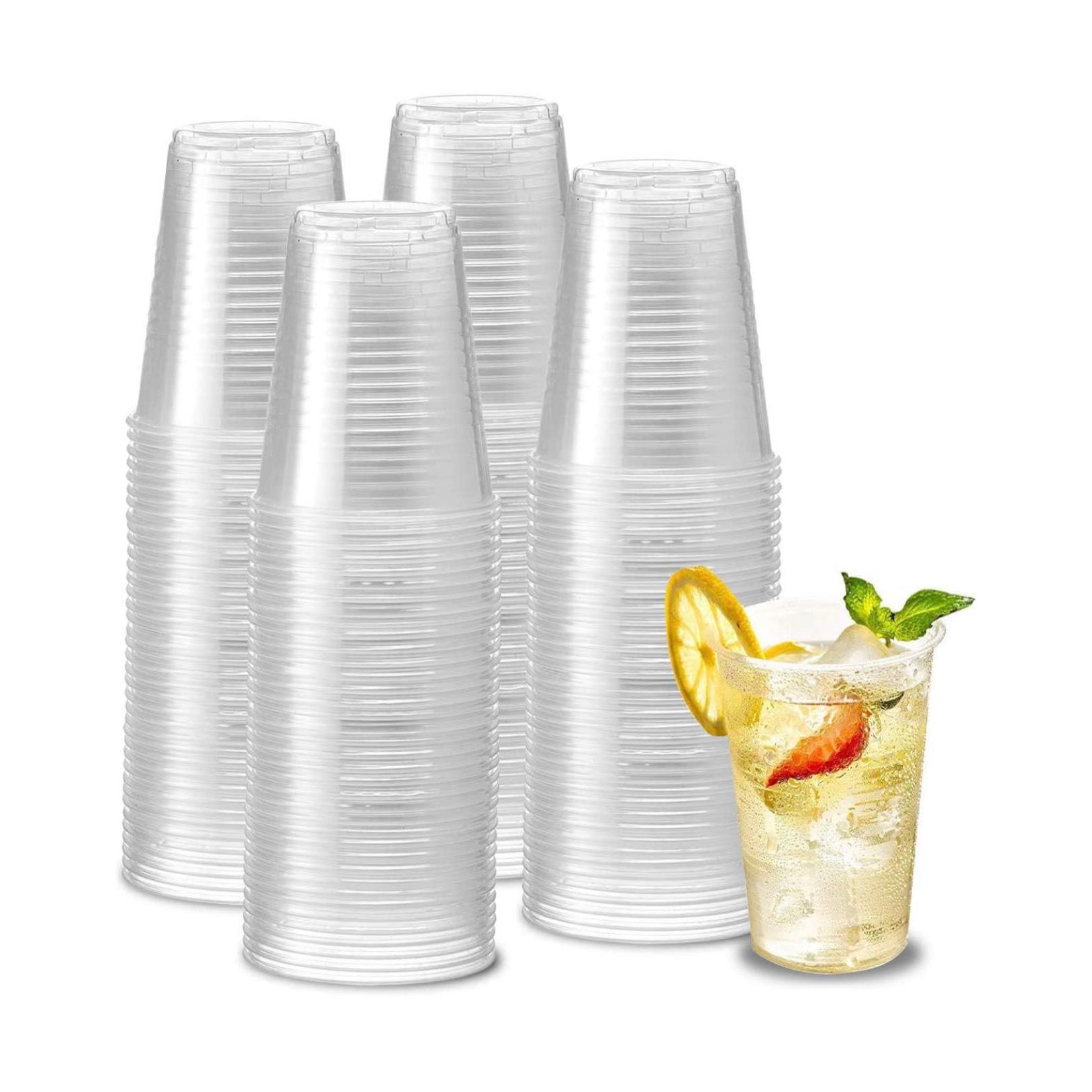 Vasos de Plástico Desechables, Material Ecológico - Ideal para Fiesta, cumpleaños y Navidad - 200 ml y 300 ml