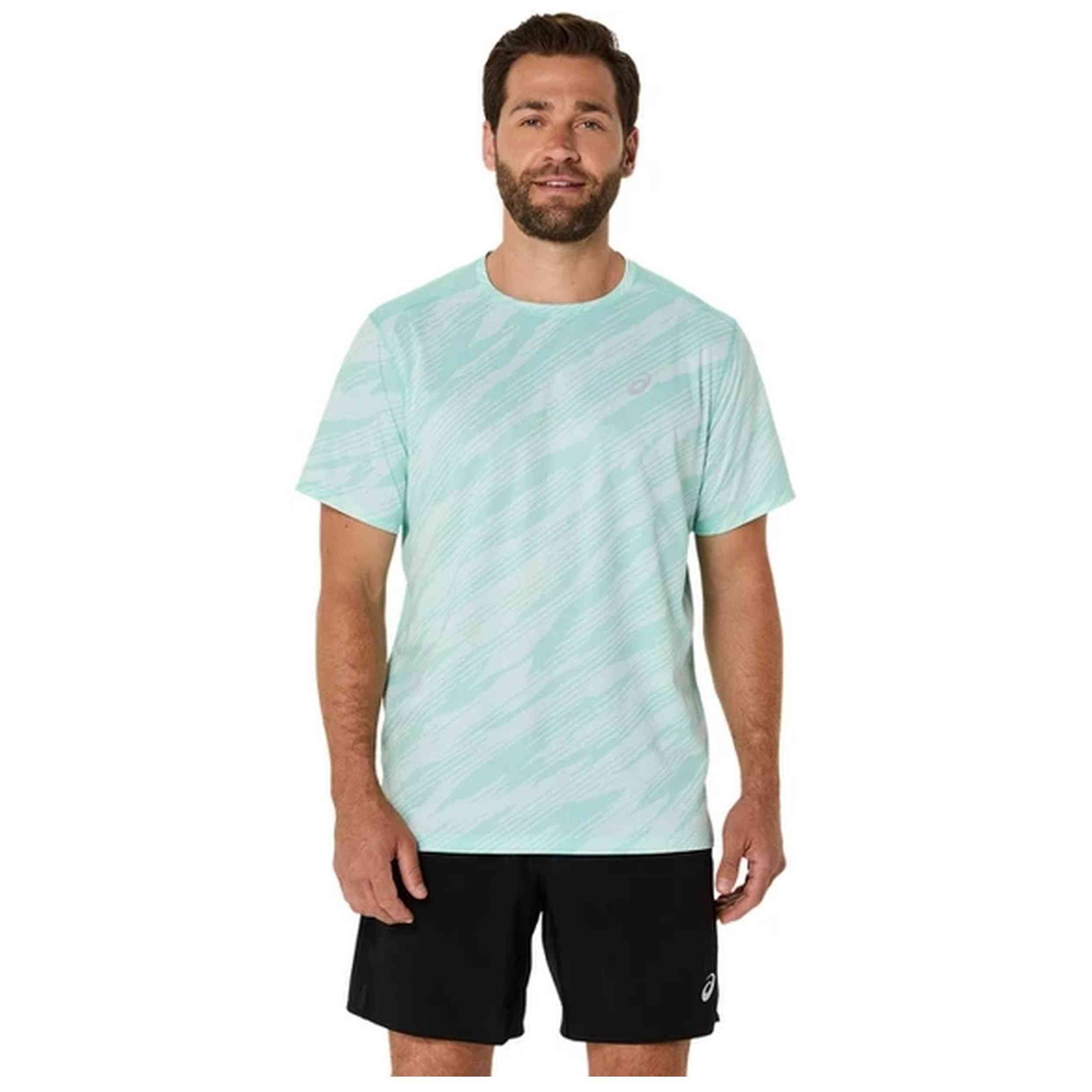 Camisetas De Manga Corta Asics modelo 2011D212-300 para HOMBRE en color Verde