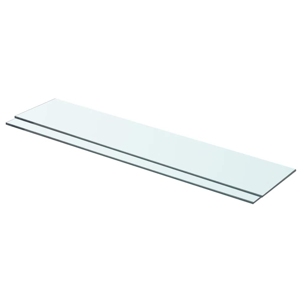vidaXL Estantes 2 unidades panel de vidrio transparente 70x15 cm