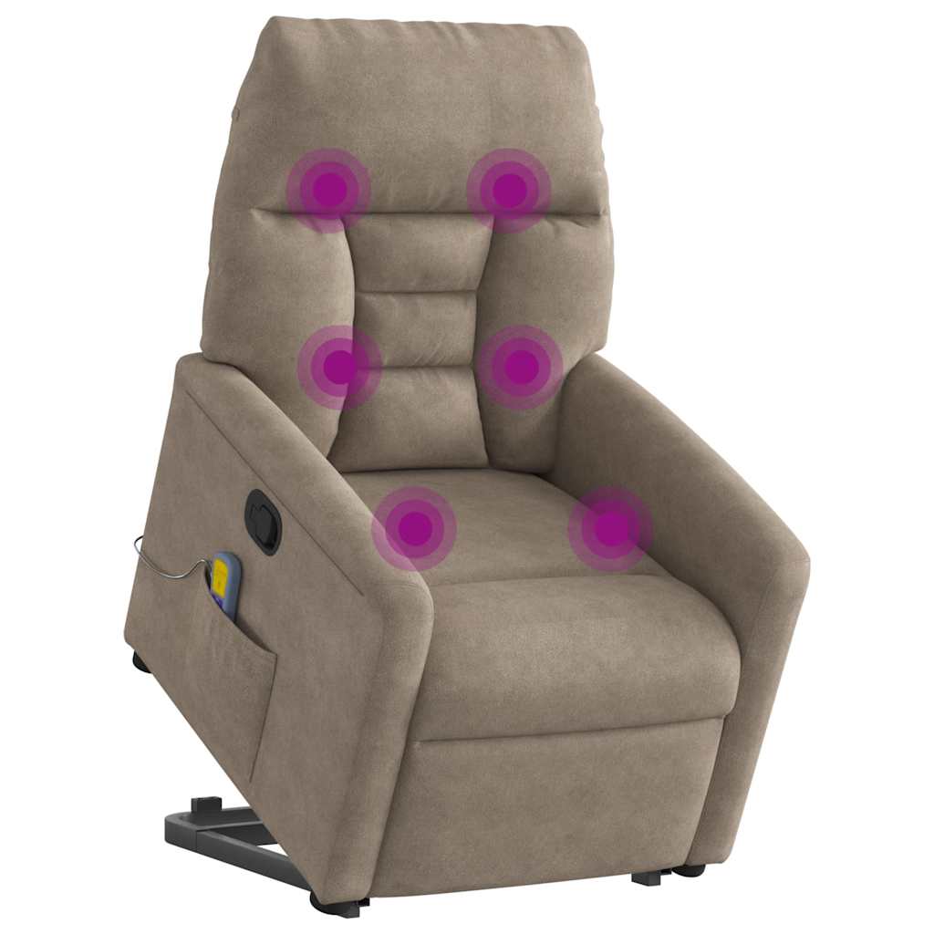 vidaXL Sillón reclinable de masaje elevable tela de microfibra Multicolor