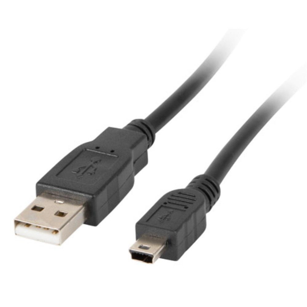 Lanberg - Cable USB 2.0 CA-USBK-10CC-0003-BK de 0,3 m con conector Mini-USB A y USB A, velocidad hasta 0,48 Gbit/s, color negro, ideal para dispositivos electrónicos y accesorios informáticos