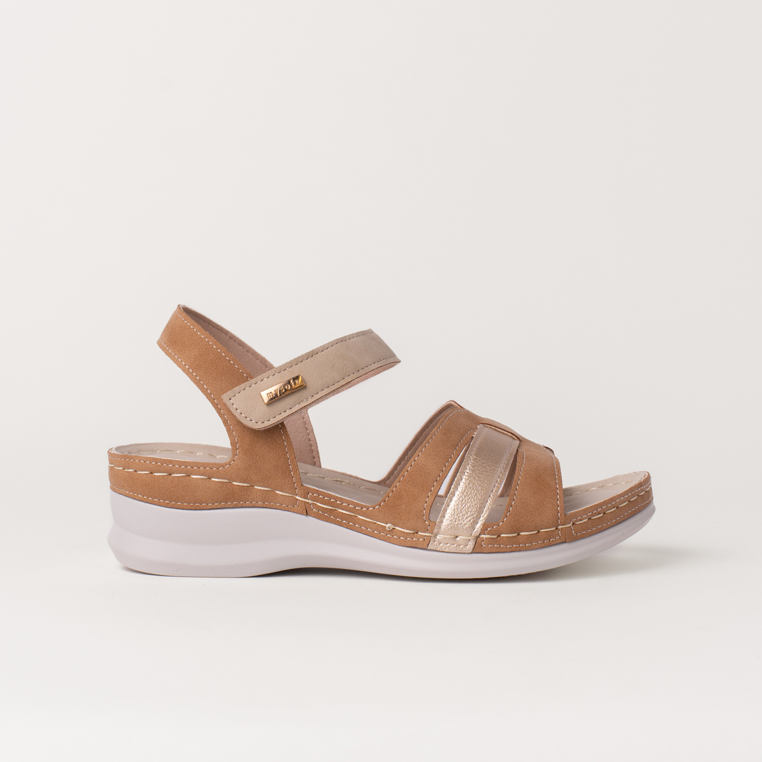 Mysoft 25M015 Sandalias con cuña de mujer cierre en velcro