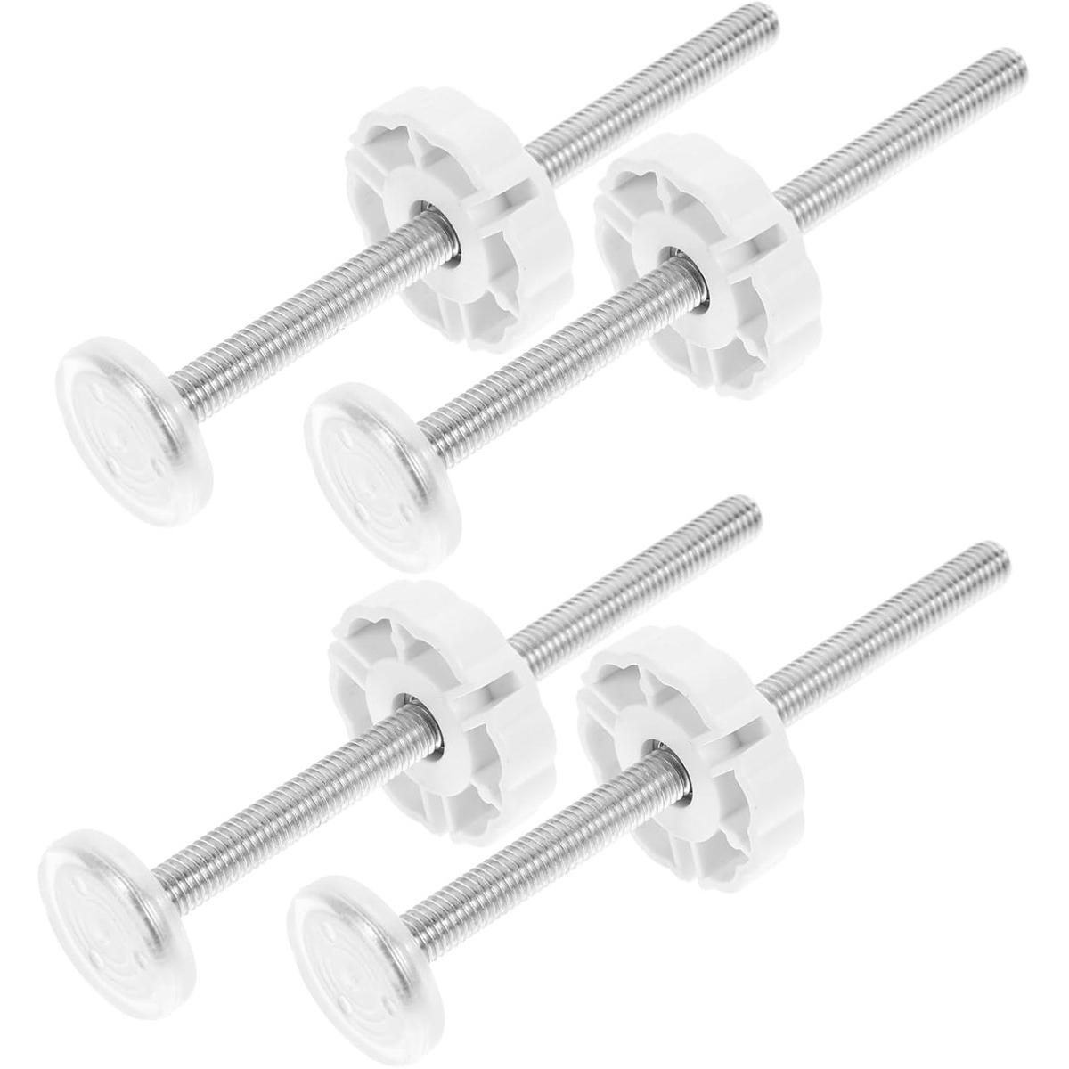 Tornillos para puerta de seguridad infantil - 4 piezas - M8*125mm - Metal y plástico - Blanco - Con protector de pared - Extensiones para puertas de escaleras - Tornillos para puertas de seguridad - Universal - Para puertas de seguridad para niños, puerta