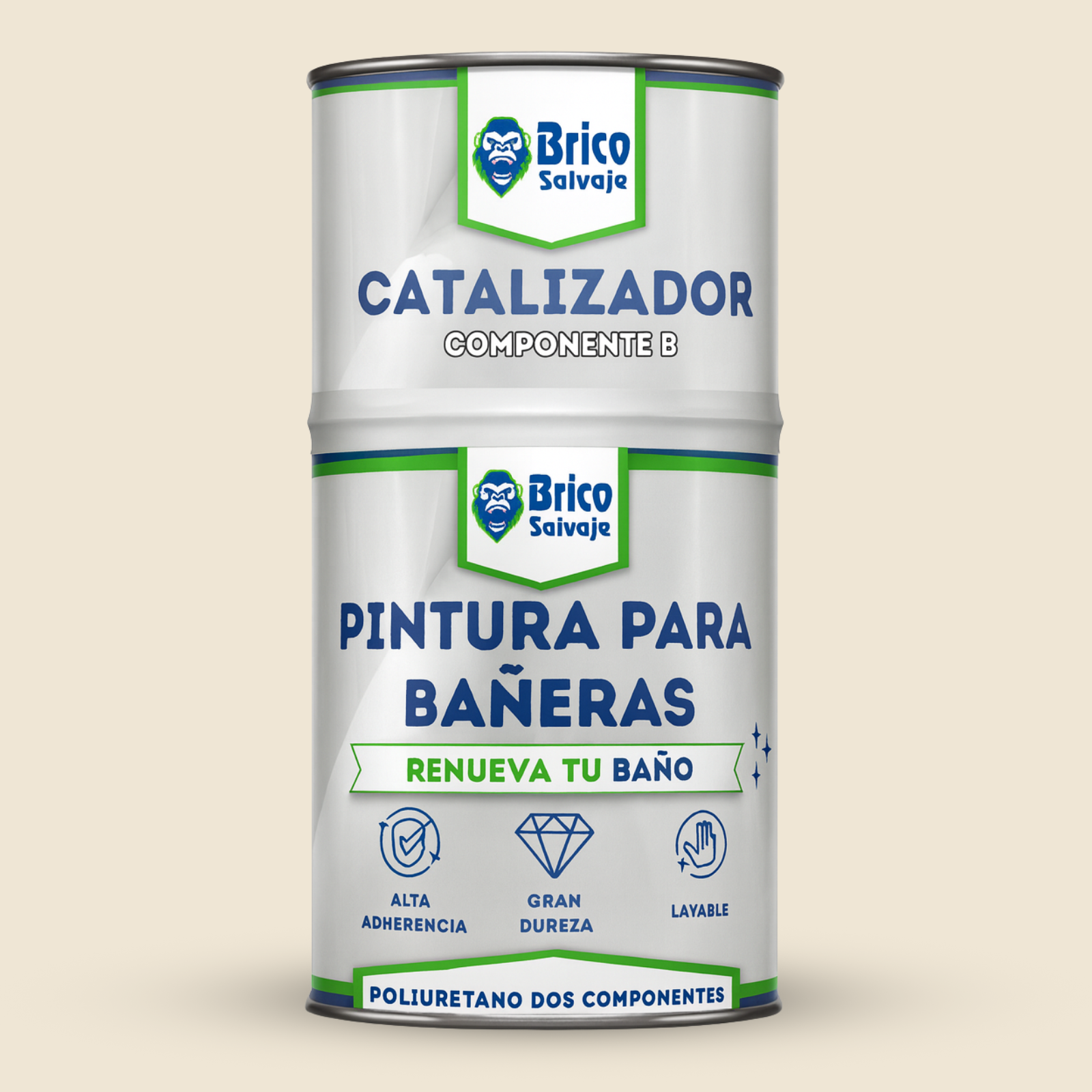 Pintura para Bañeras Satinado 600ml + 150ml: Alta calidad y fácil aplicación, marca Bricosalvaje