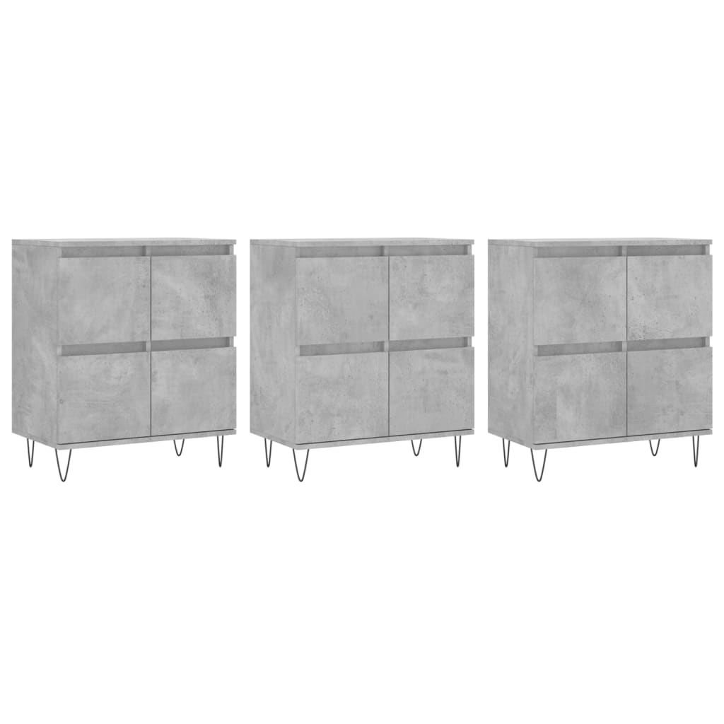 Vidaxl Aparadores 3 Uds Madera Contrachapada Mueble de Almacenaje de Salón