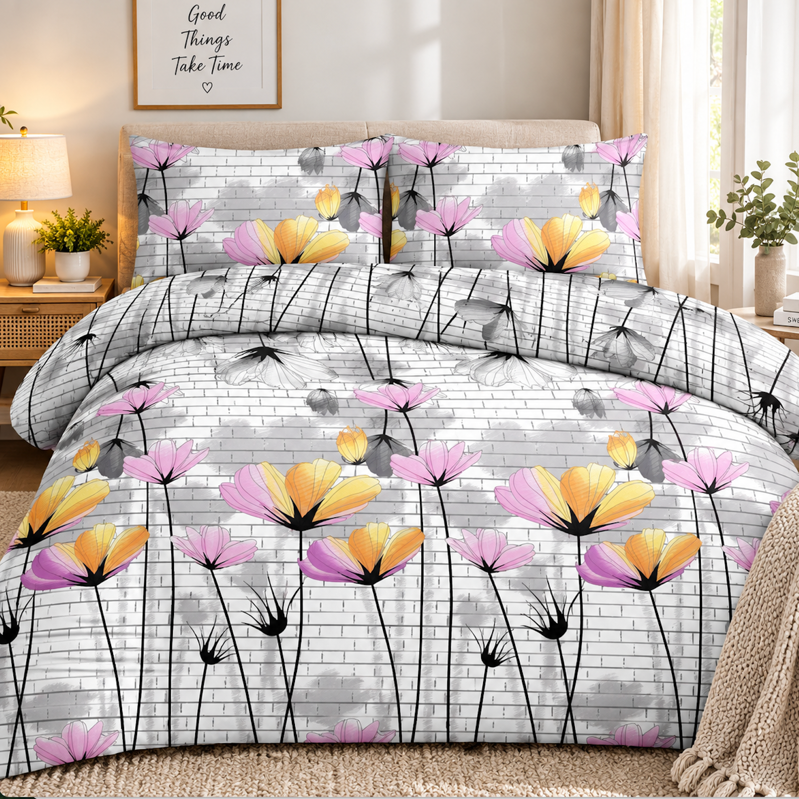AYU SHOP Juego de Funda Nordica para Cama 100% Microfibra de Poliester Suave Transpirable. Incluido: Funda Edredón, Bajera y Funda de Almohada. Para cama 90,135, 150CM.