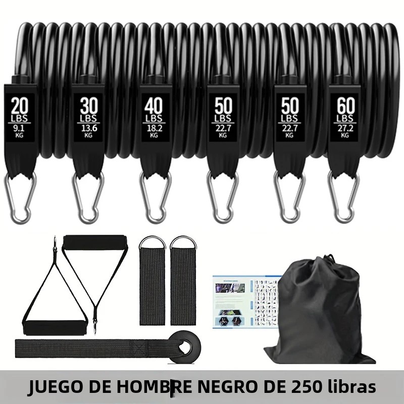Conjunto De Bandas De Resistencia Para Ejercicios 5 Tubos Con Anclaje De Puerta Manijas Para Piernes Y Tobillos Y Barril De Fitness ZP
