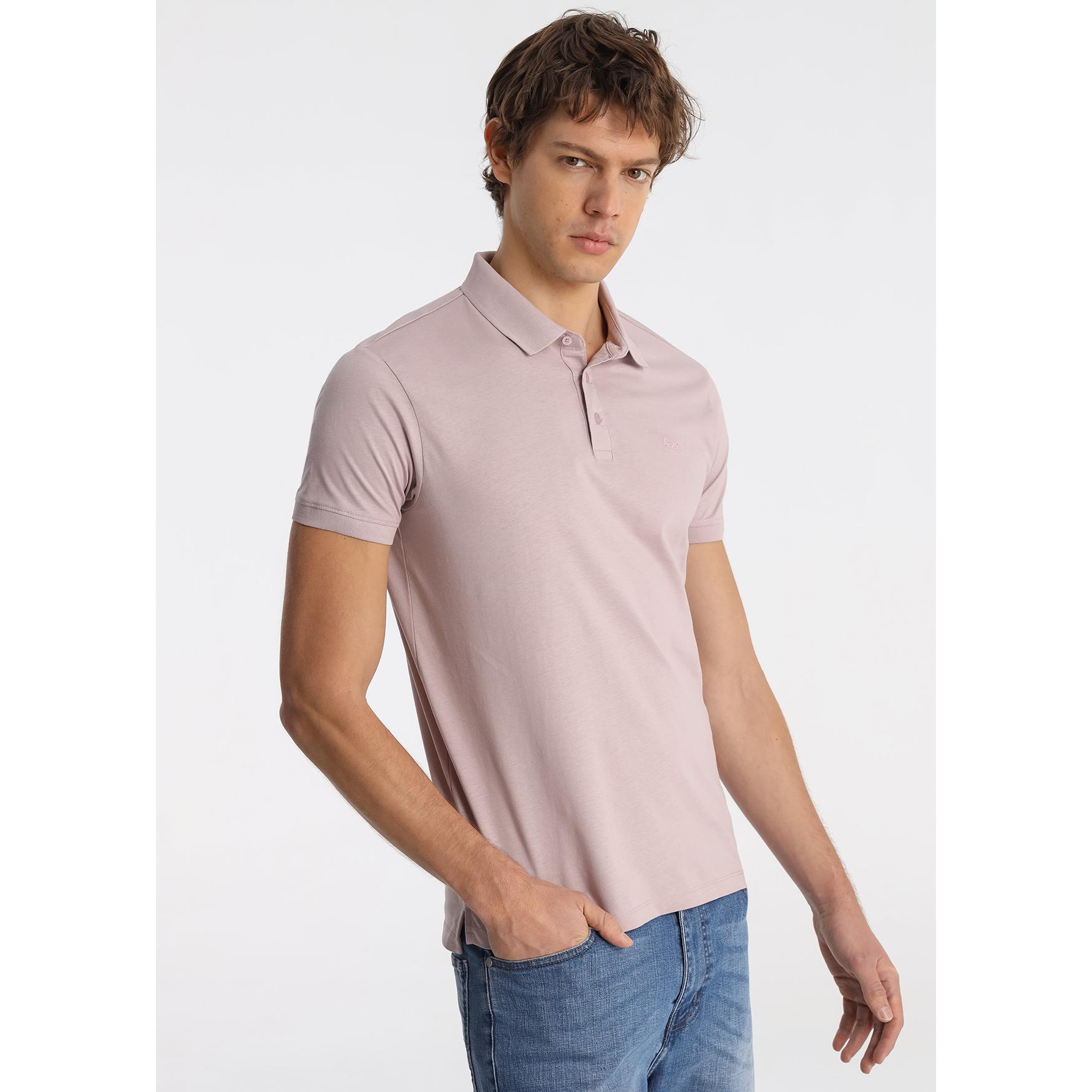 LOIS JEANS - Polo Clásico con Bordado Distintivo en Color Rosa