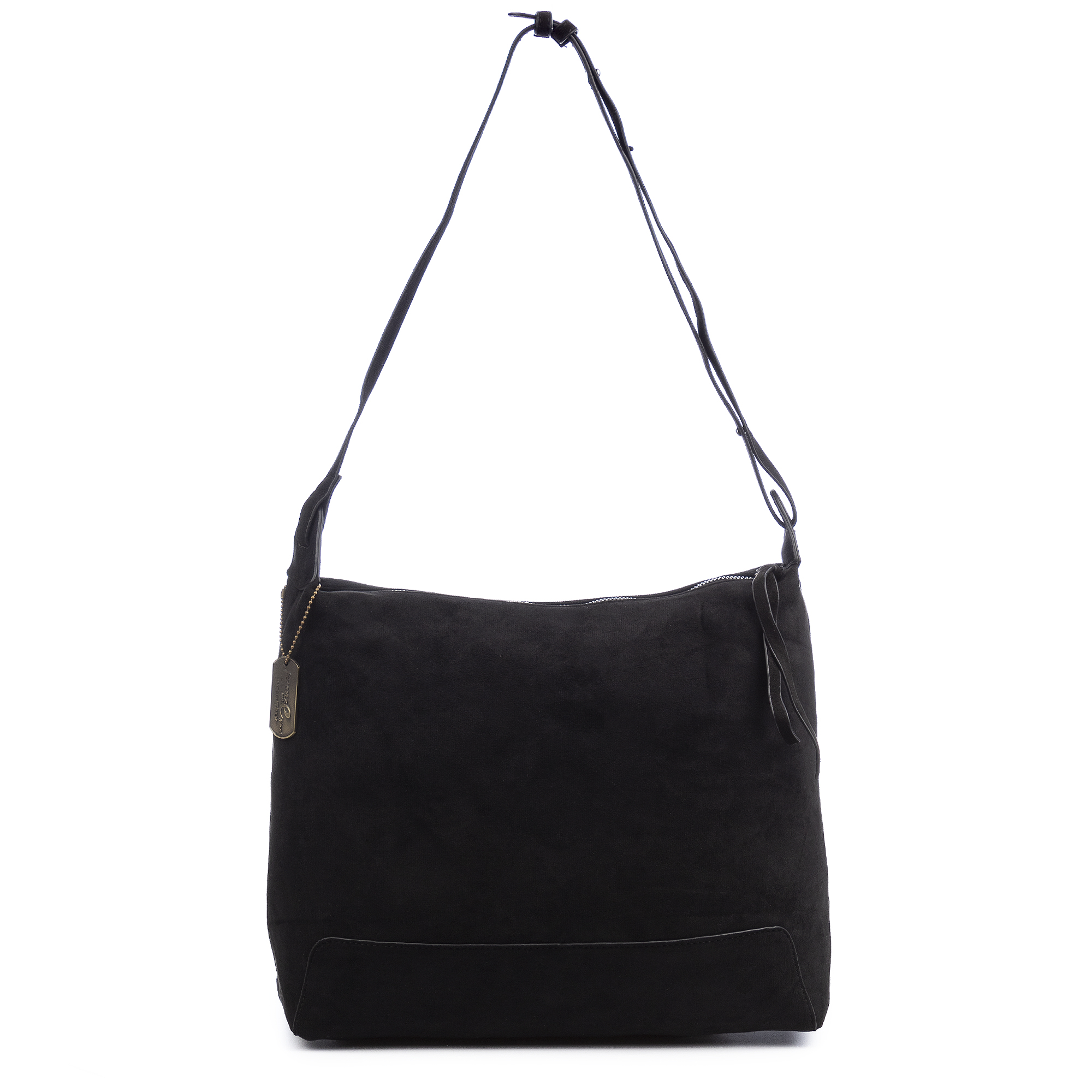 FIRENZE ARTEGIANI Atella bolso bandolera grande de piel auténtica gamuza. 36x14x29cm