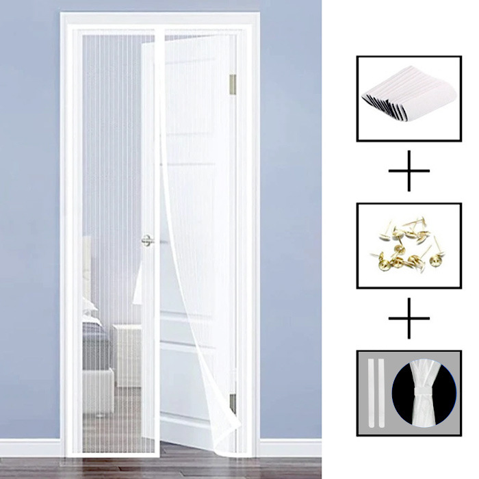 Mosquitera Puerta Magnetica Corredera Cortina Mosquitera Magnética para Puertas Cortina de Sala de Estar la Puerta del Balcón Puerta Corredera de Patio (Negro o blanco)