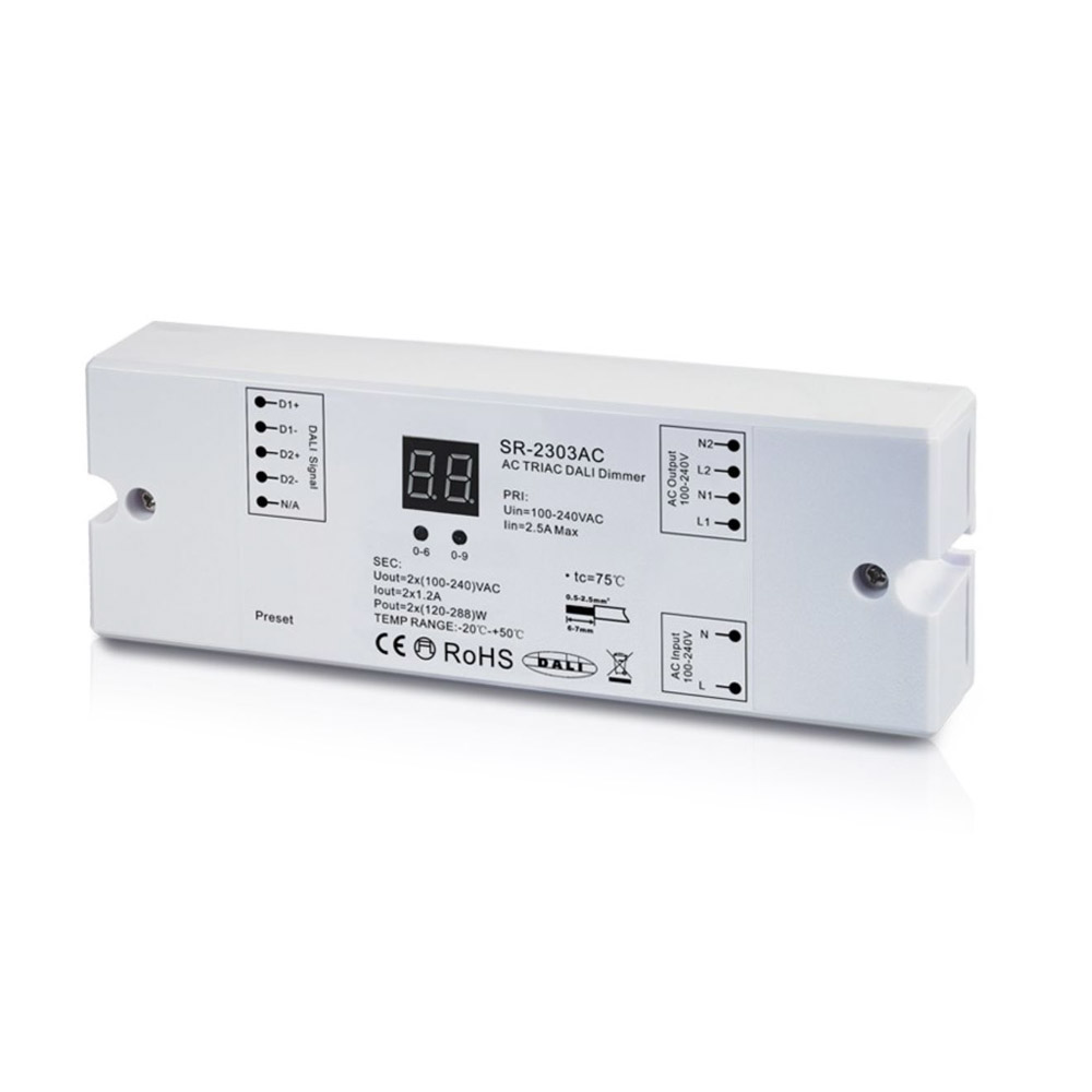 LEDBOX DALI Driver AC100-240V, 1,2A, 2CH,576W, Regulable. Sistemas de control, Control DALI