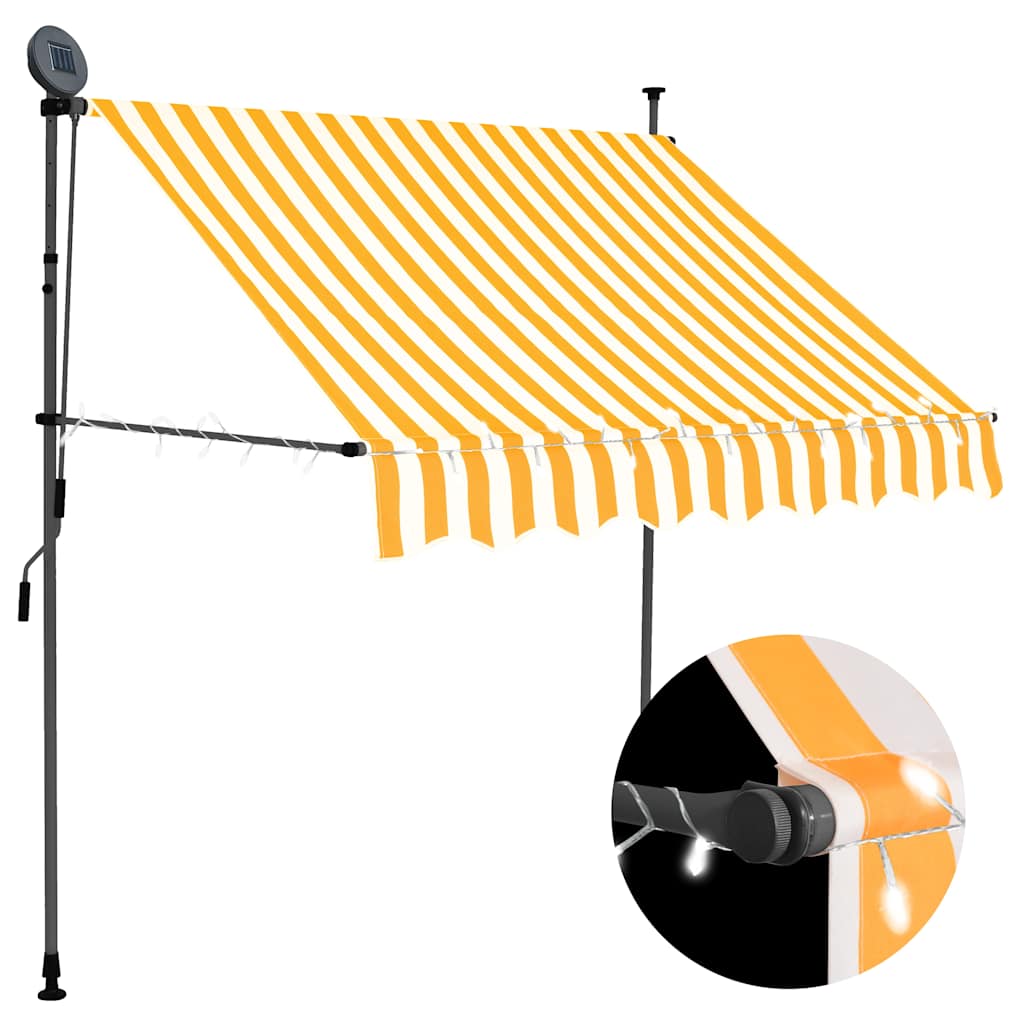 vidaXL Toldo manual retráctil con LED blanco y naranja Multitalle