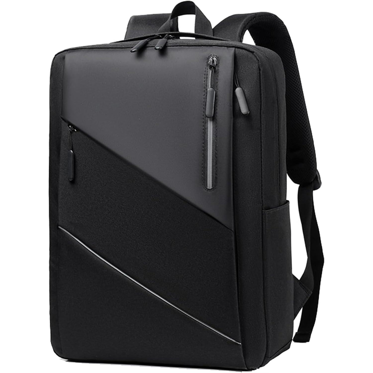Mochila para portátil de negocios, mochila de viaje ligera y casual, bolso impermeable y moderno para portátil de trabajo con puerto de carga USB