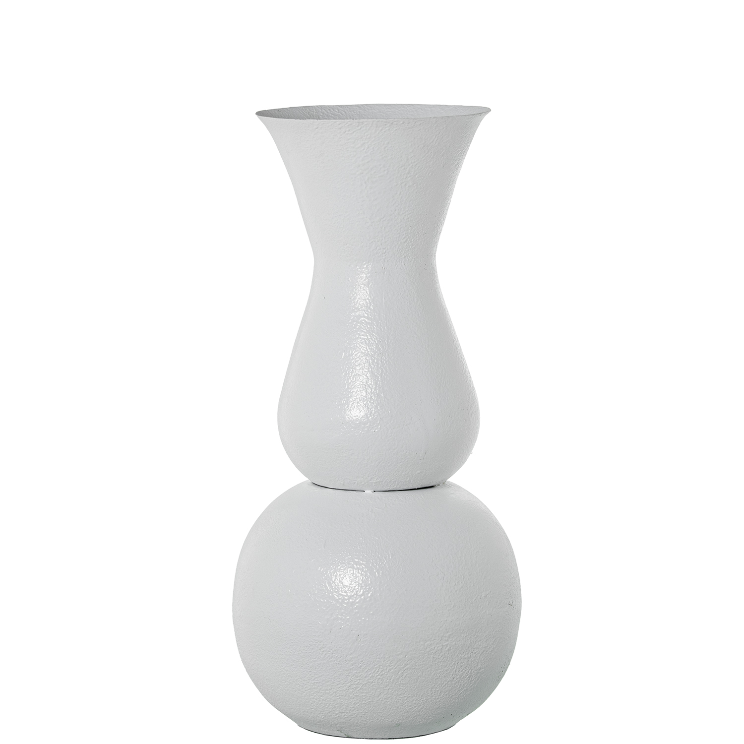Jarron metal hierro blanco 36x75cm