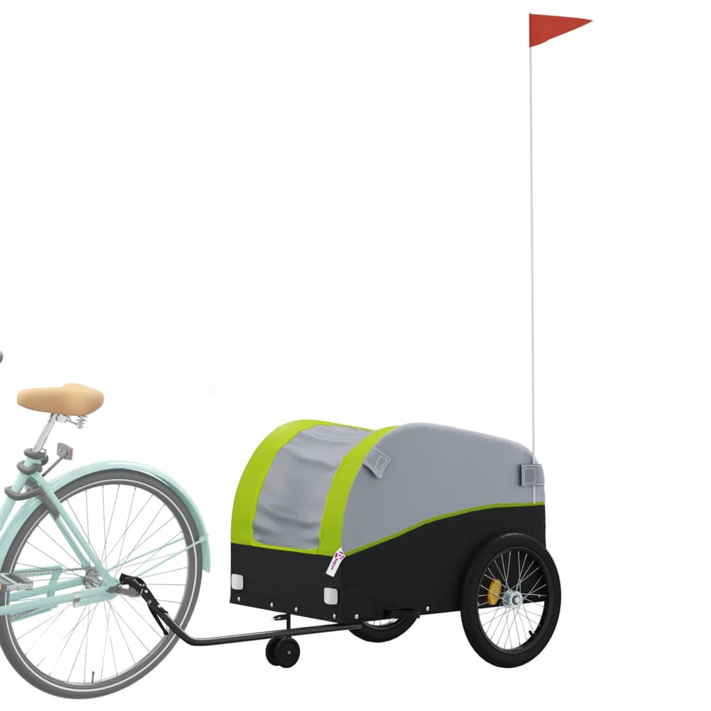 vidaXL Remolque para bicicleta hierro 45 kg Color Negro,  Amarillo,  Azul y mas