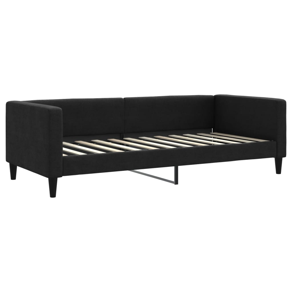 vidaXL Sofá cama sin colchón tela negro 90x200 cm