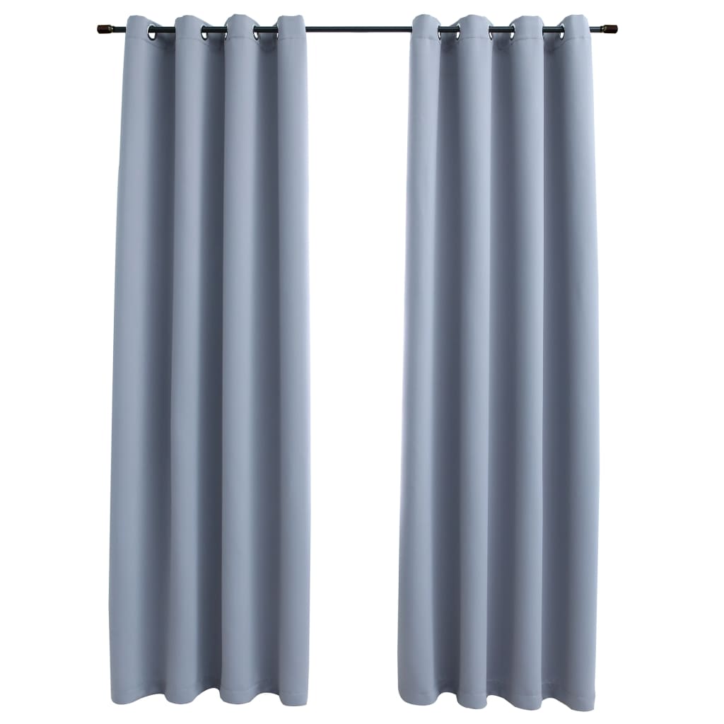 vidaXL 2x Cortinas Opacas con Anillas de Metal 140x225cm Decoración Color Antracita,  Gris,  Taupé y mas