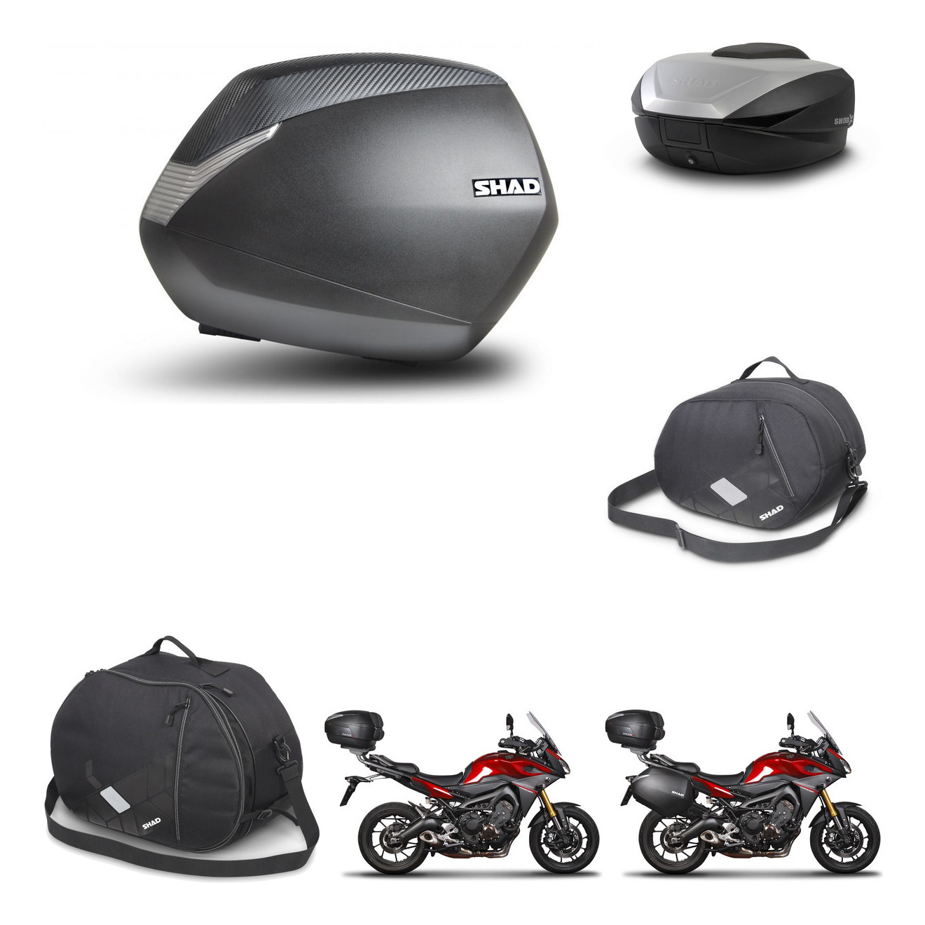 Baul Trasero + Maletas Laterales + Accesorios + Herraje 3P + Herraje Montaje Sh36 Sh 36 Sh59x Alu KIT-262095