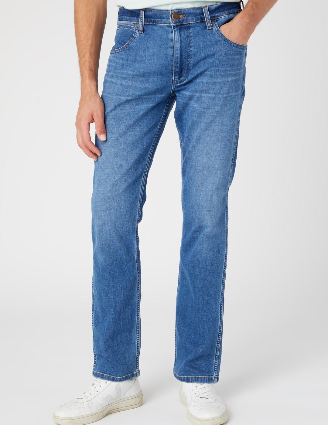 Pantalones Vaqueros Wrangler Greensboro Softwear Azul Hombre Algodón Duradero