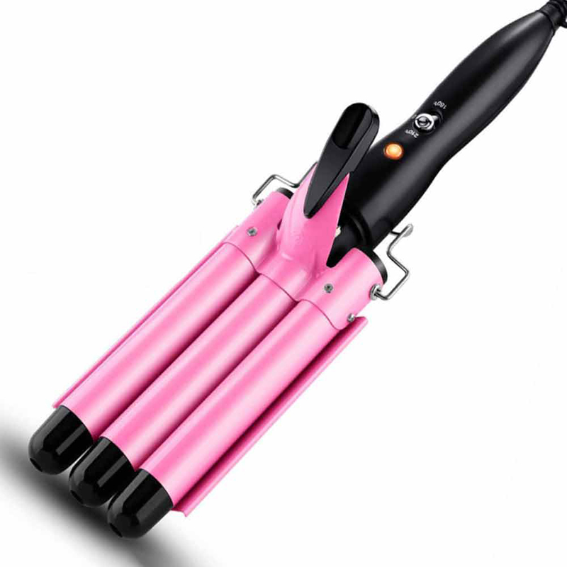 TK Rizador De Pelo Tríplice Cerámico Con Pantalla LCD Rizador Automático De Ións Para Uso Doméstico Térmico Máximo 210°C Secado Y Rizado Juntos
