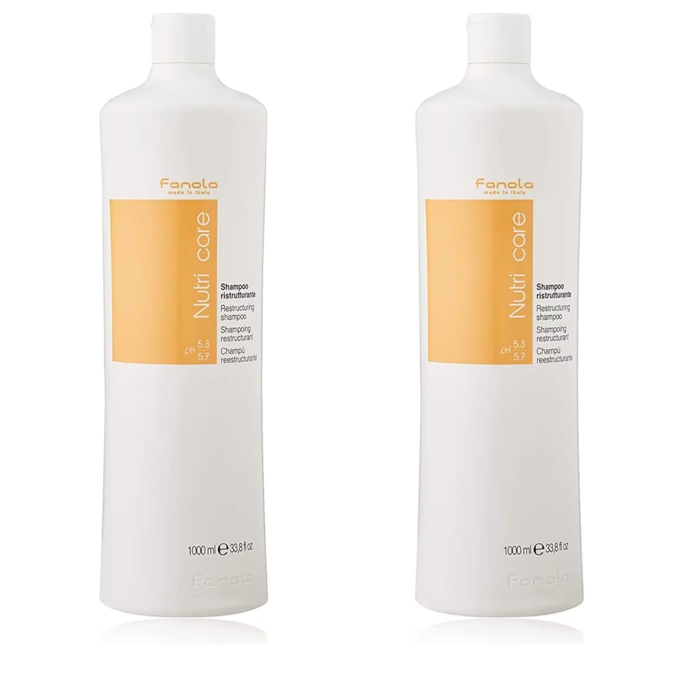 Fanola Champú Reestructurante 1000ml Pack 2 – Fanola Nourishing Shampoo Set 2 Unidades