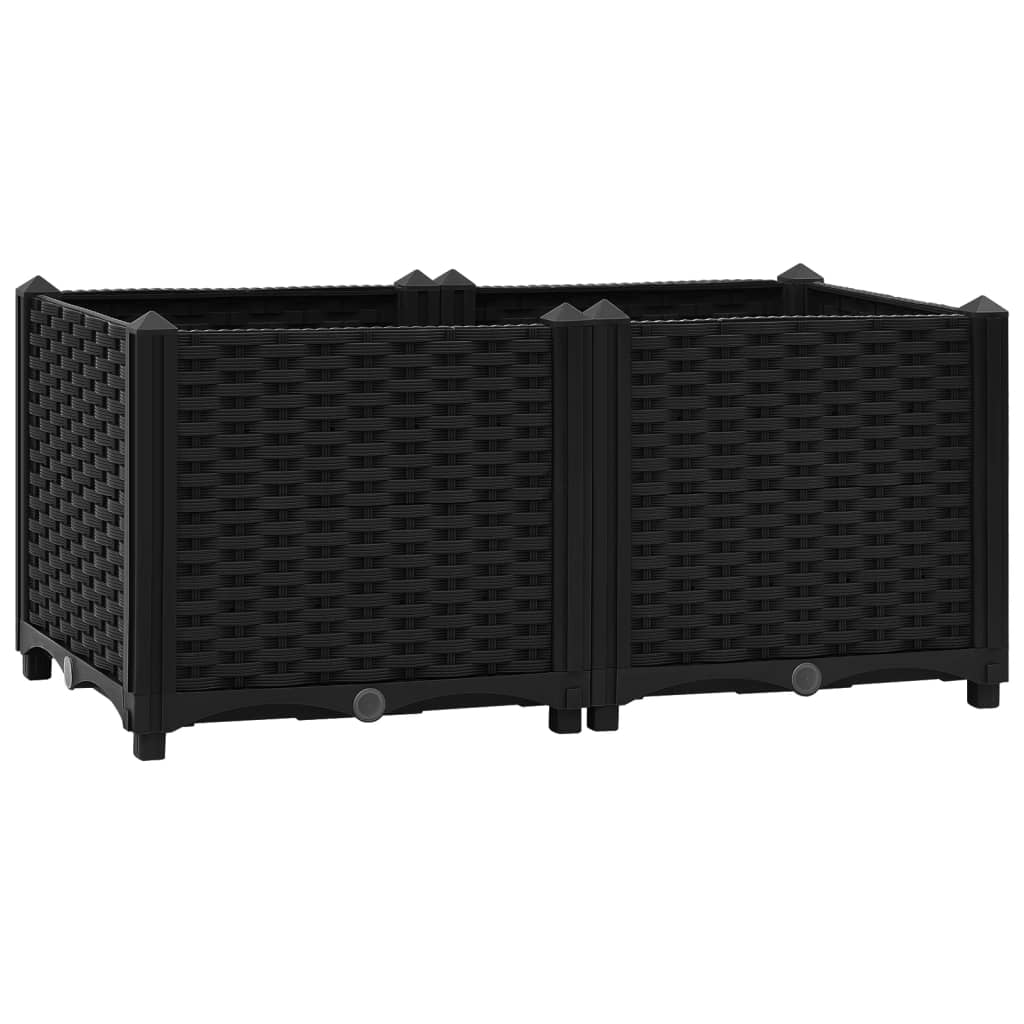 vidaXL Arriate 80x40x38 cm polipropileno Color Gris oscuro,  Marrón,  Negro y mas