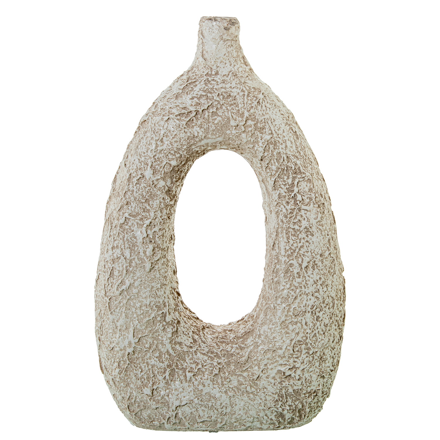 Jarron ceramica 44cm blanco rustico 26x12x44cm