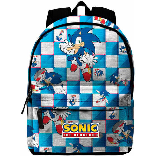 Mochilas Sonic The Hedgehog, Licencia Oficial SEGA, Ligeras y Resistentes, Compartimento Principal y Bolsillo Frontal, Bolsillos Laterales, Tirantes Acolchados Ajustables, para Colegio y Viaje