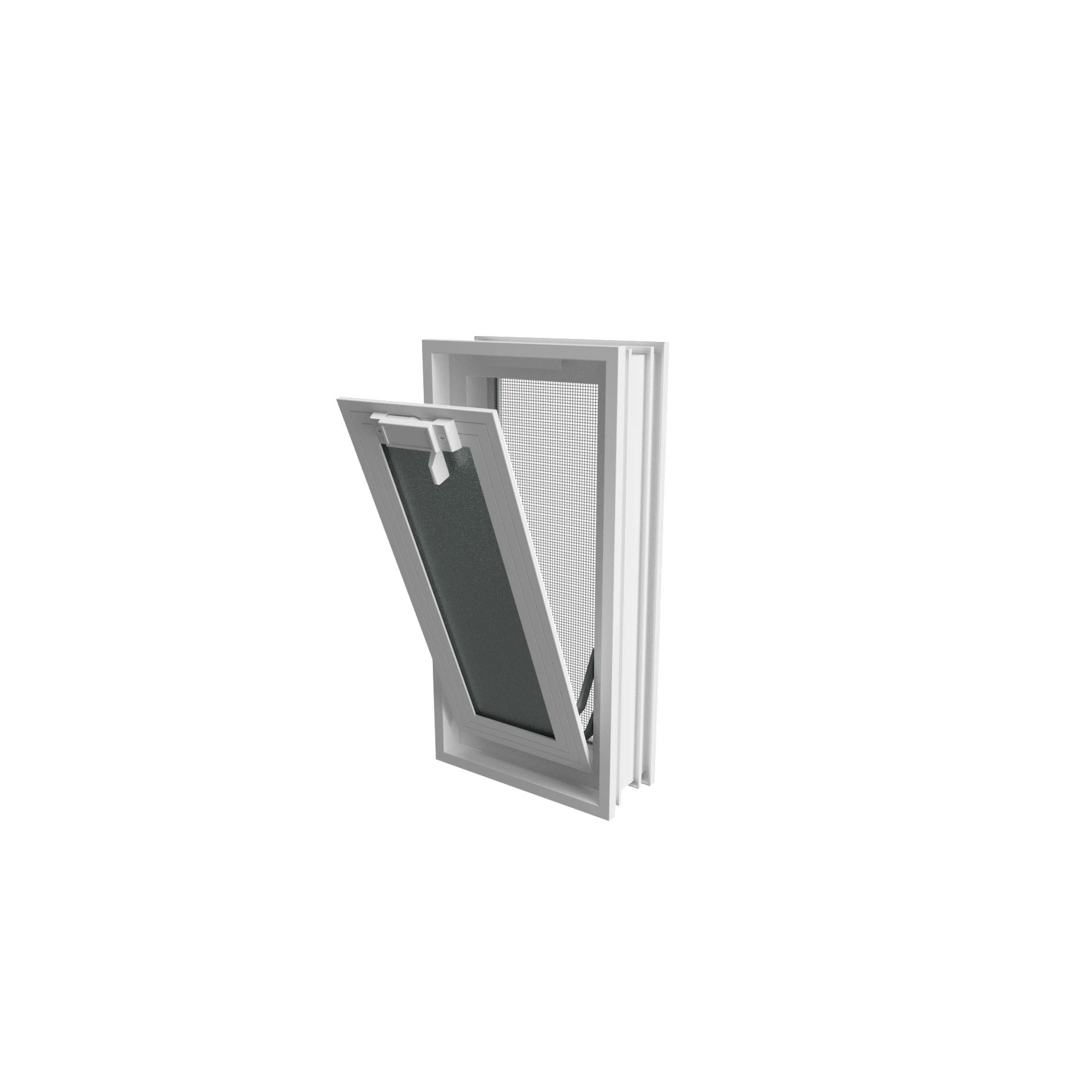 Ventana de Ventilación con Mosquitera Incorporada Cenemar - 19x38x8 - Adecuada para Paredes de Bloques de Vidrio y Tradicionales