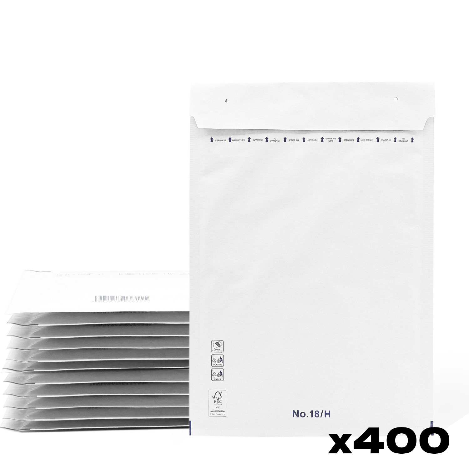 Sobres Acolchados, Sobres de Burbujas, Sobres Acolchados de Burbujas con Cierre Autoadhesivo, Bolsas para Envíos de Ropa, Sobres Acolchados color Blanco - SIDI
