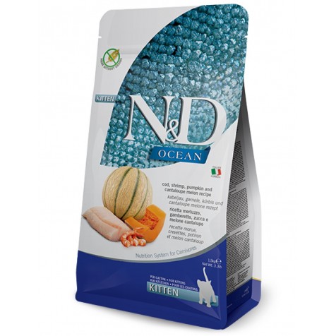 Farmina Nd Ocean Grain Free Kitten Bacalao Calabaza Gato 1.5 Kg