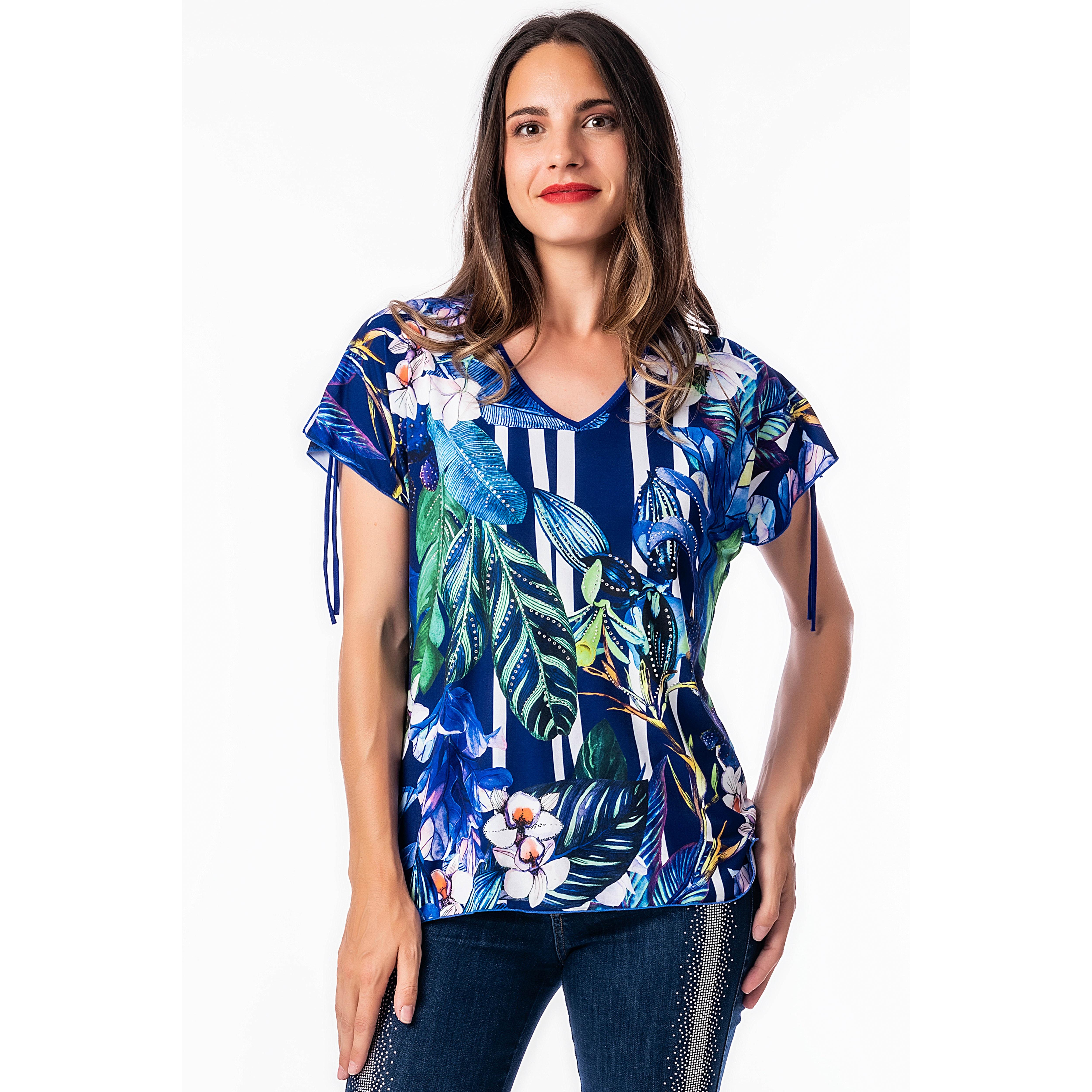 Camiseta Verano Manga Corta con Pedrería – Masquenada – Tejido Alta Calidad