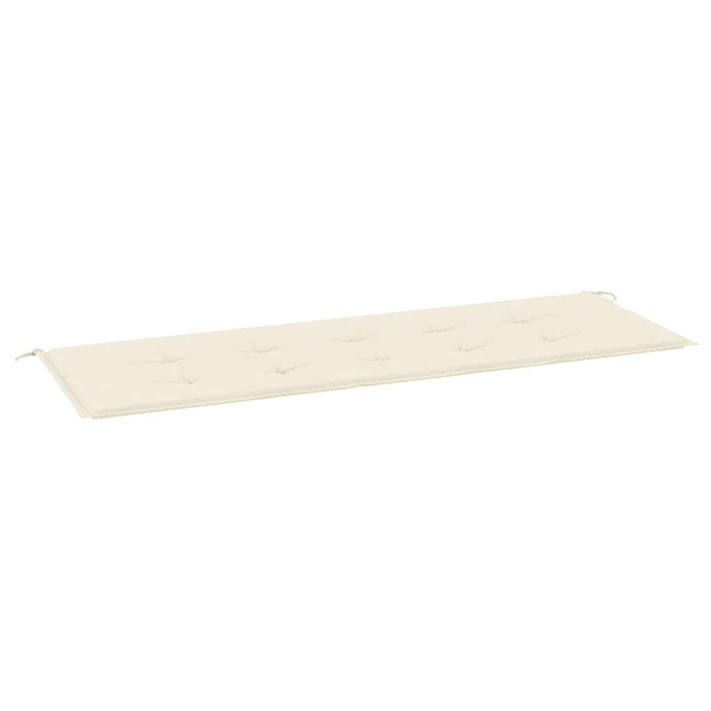 vidaXL Cojín de banco de jardín tela Oxford blanco crema 150x50x3 cm