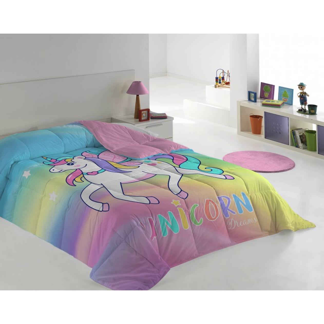 Duvet Edredón Confort con Estampado de Unicornio, Ideal para Habitación Juvenil o Infantil