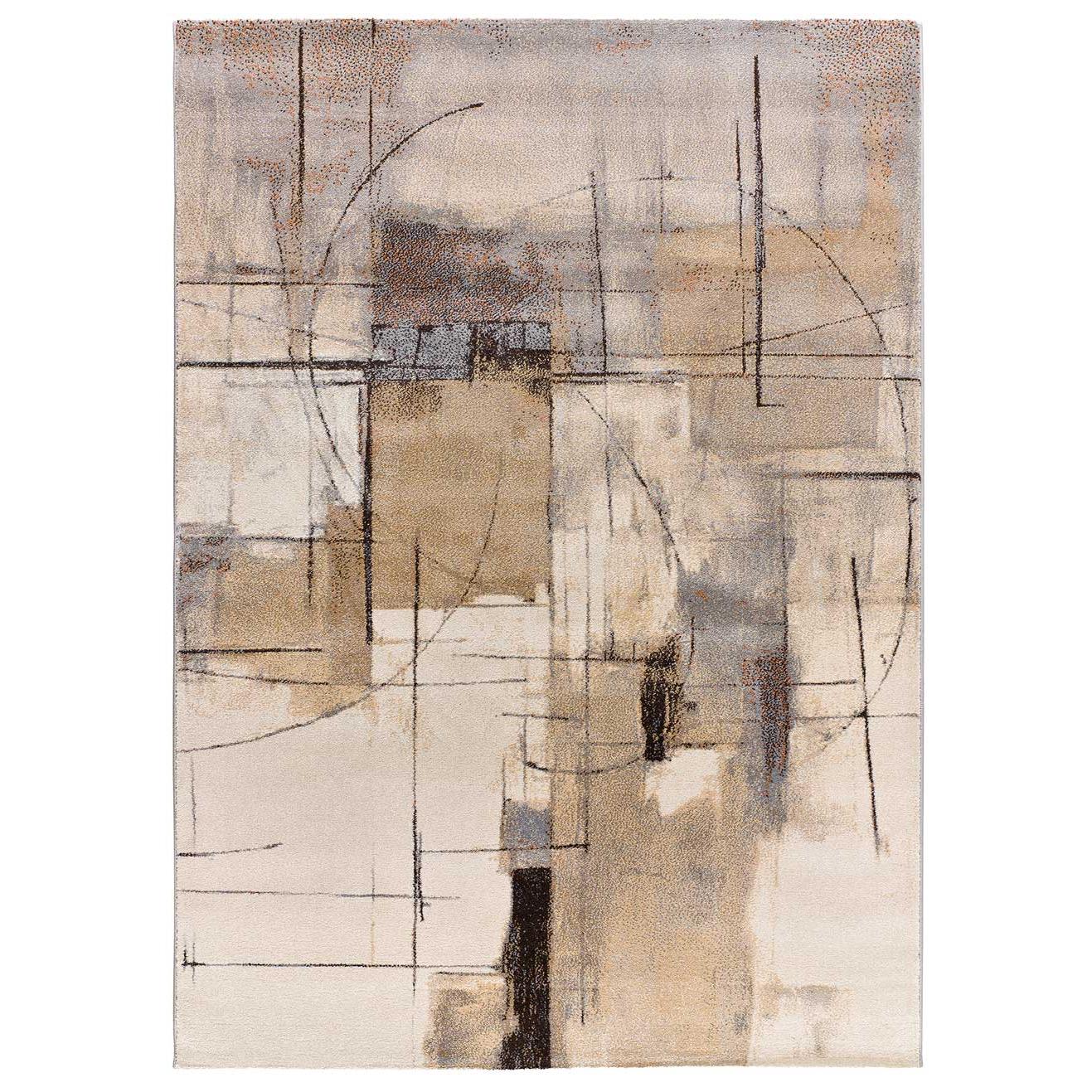 Alfombra interior diseño abstracto en beige - BERUTI 12921 | 80x150, 133x190, 160x230, 200x290 cm