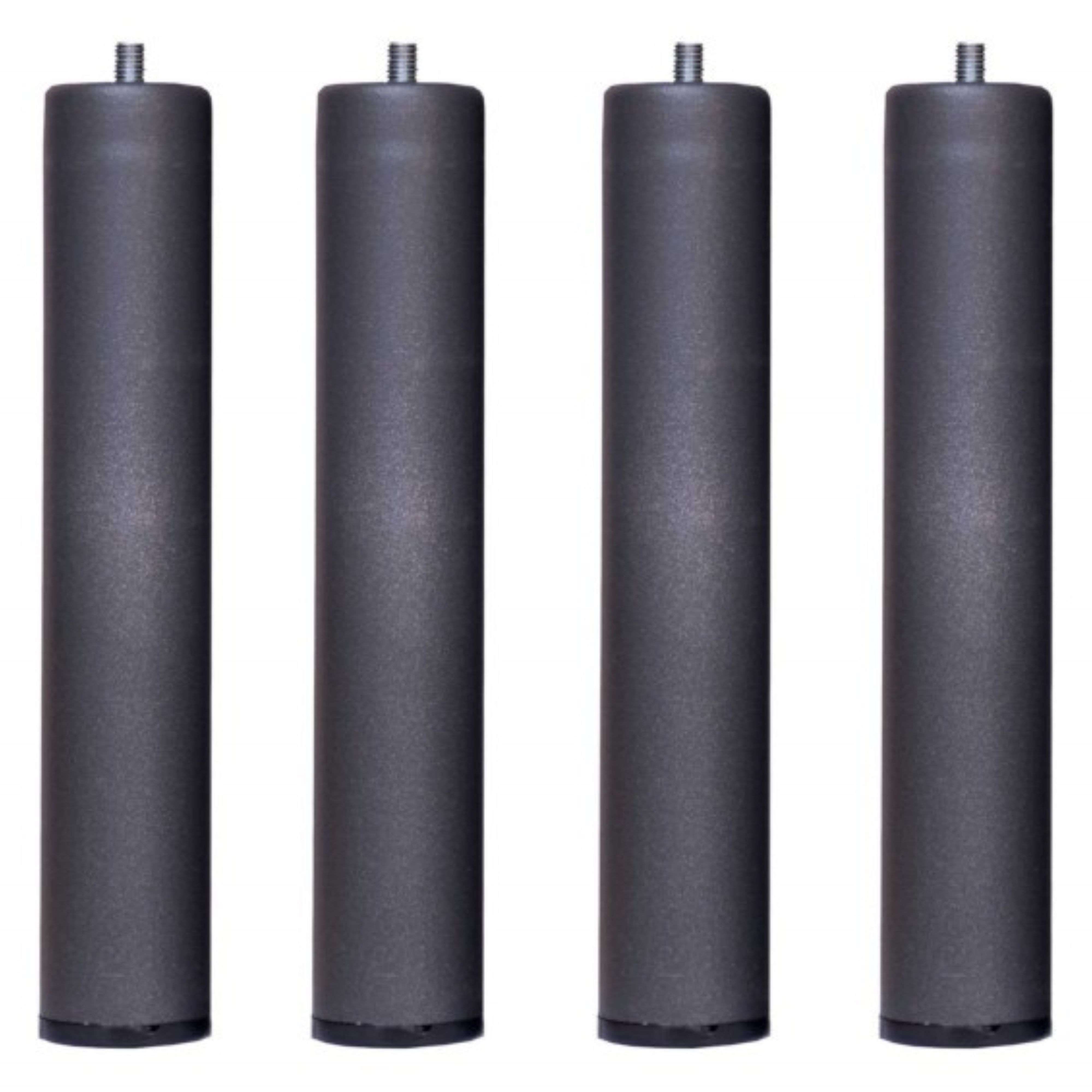 Miroytengo Pack 4 Patas para somier o Base tapizada cilindricas Medidas Especiales Metal