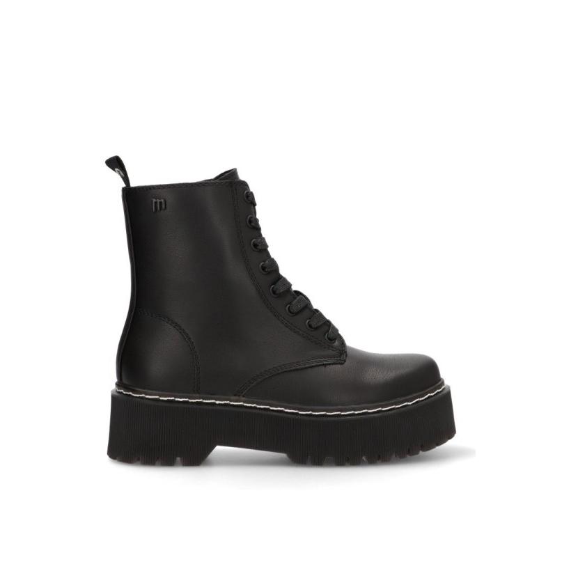 Botin Militar Mustang - Mujer - Suela Doble - Modelo 50176 - Color Negro