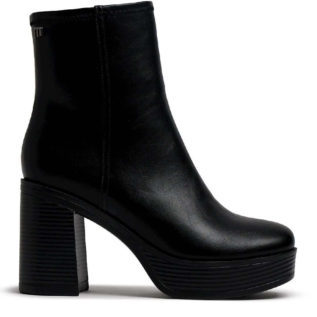 Botines tacón Mustang New 67 de mujer negros con tacón alto y plataforma