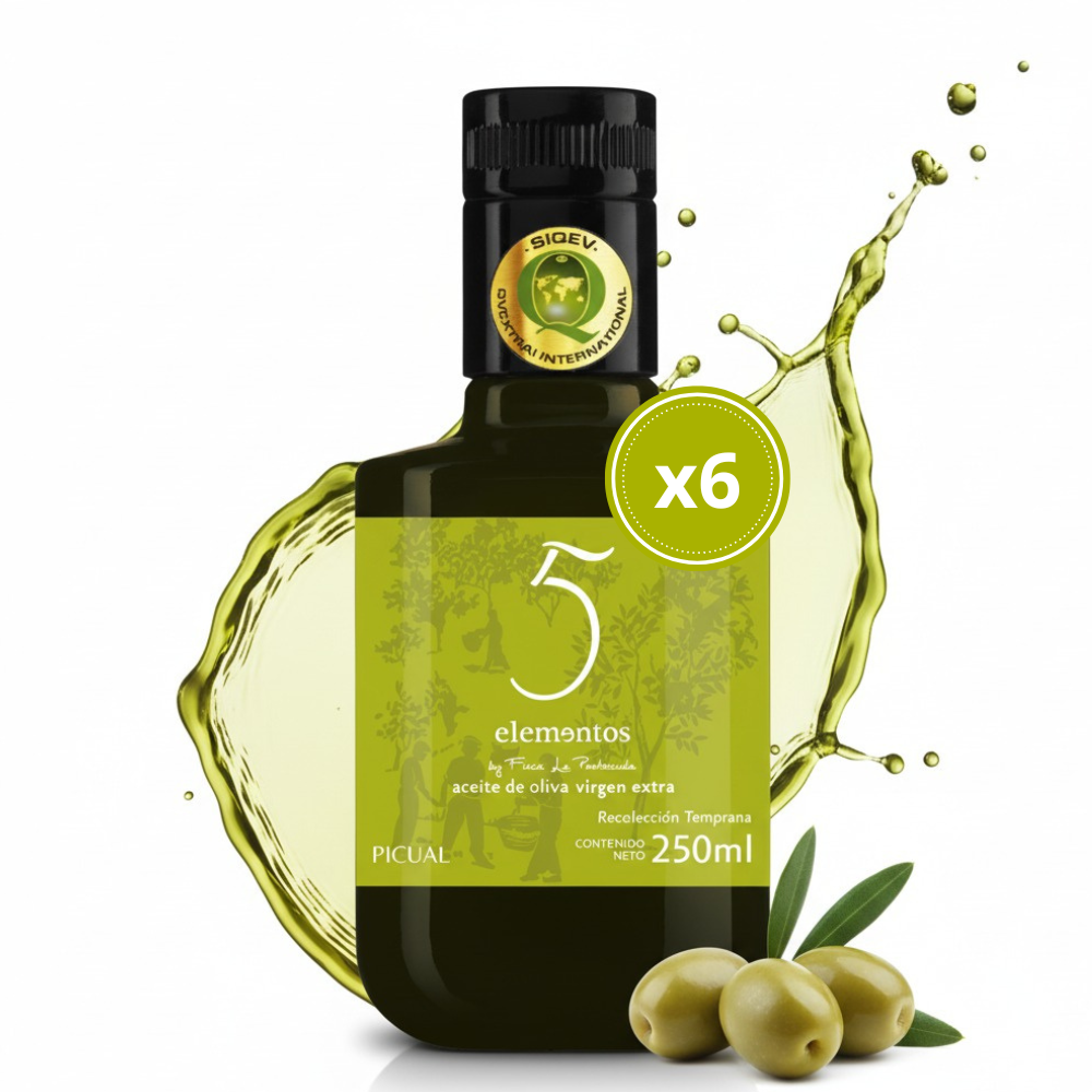 5 Elementos - Aceite de Oliva Virgen Extra Picual 250ml, Intensidad y Sabor Auténtico, Calidad SIQEV