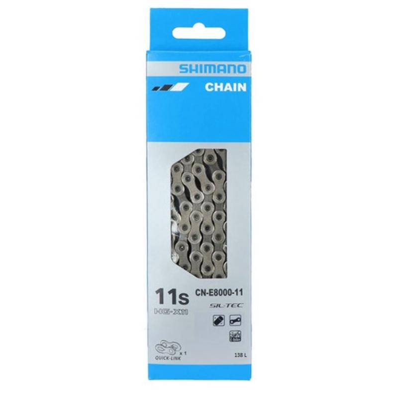 Shimano | Cadena E8000 11V 138 Eslabones - Cadena Superestrecha Sil-Tec Hg-X11 (11 Velocidades)  N º De Modelo: Cn-E8000-11 Serie: Shimano Steps E8000